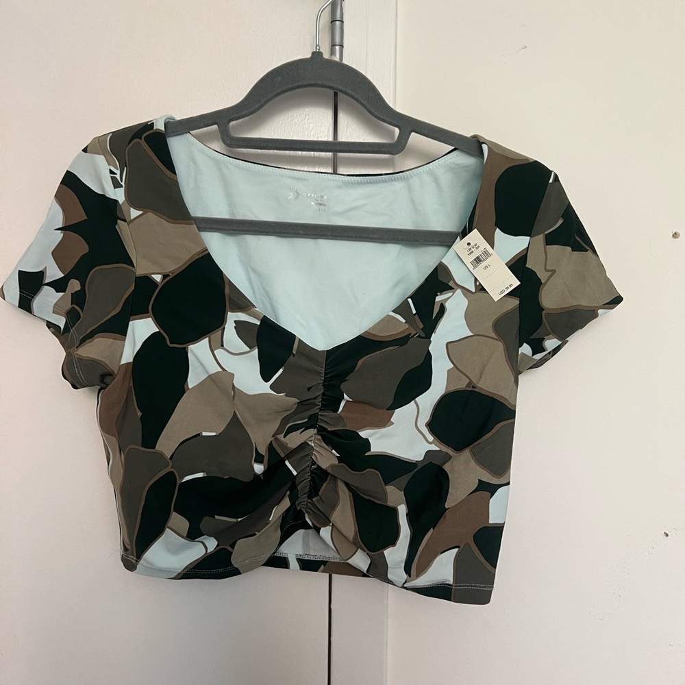 Aerie Ruched Front Crop Top